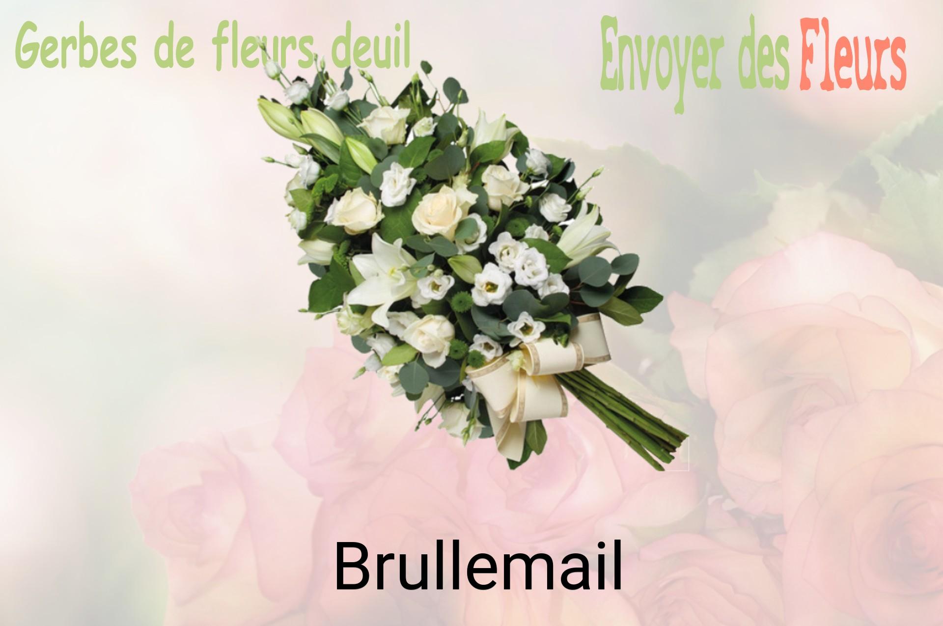 Gerbe de fleurs de deuil livrée à Brullemail